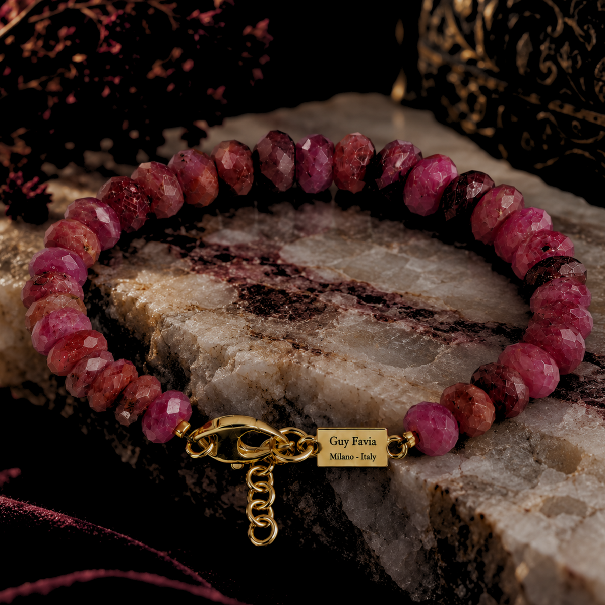 Foto prodotto bracciale Rubino naturale Guy Favia C0020