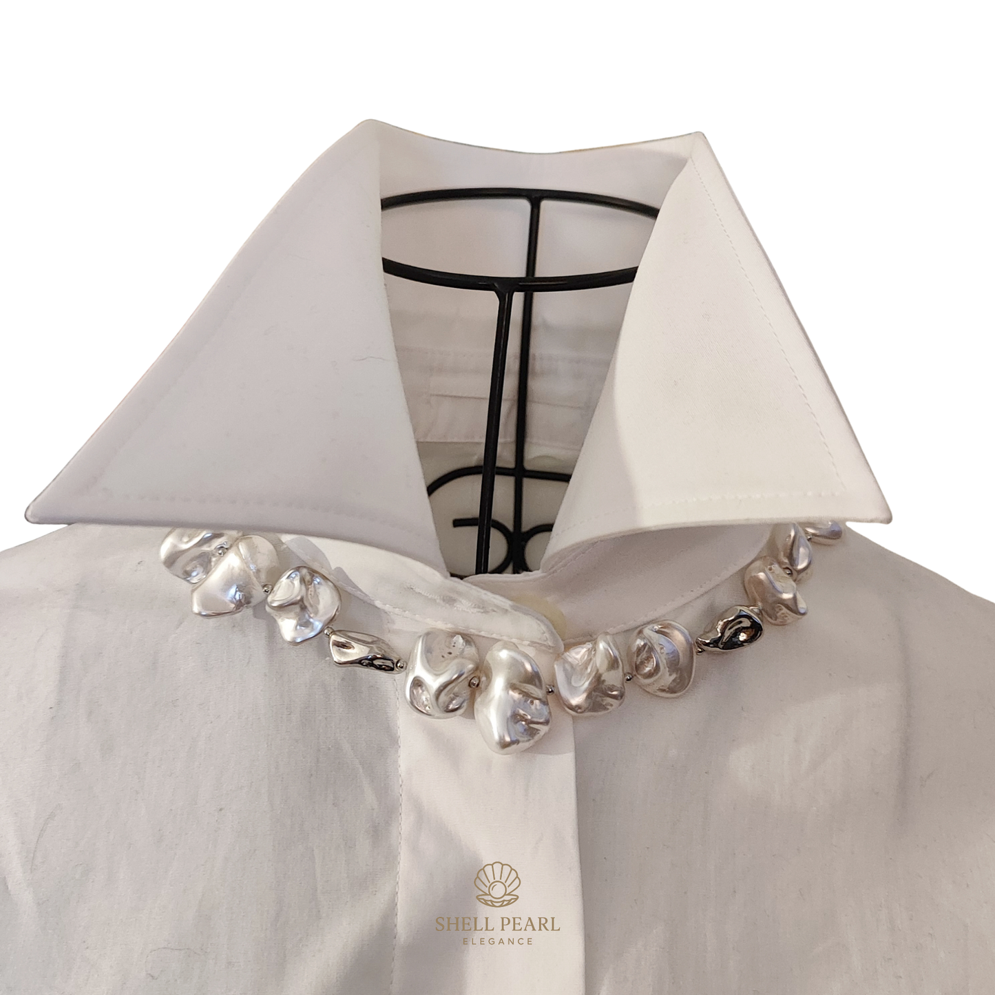 Girocollo Perle Elegance Barocche Bianche e Argento GA0030 - 38-43 cm