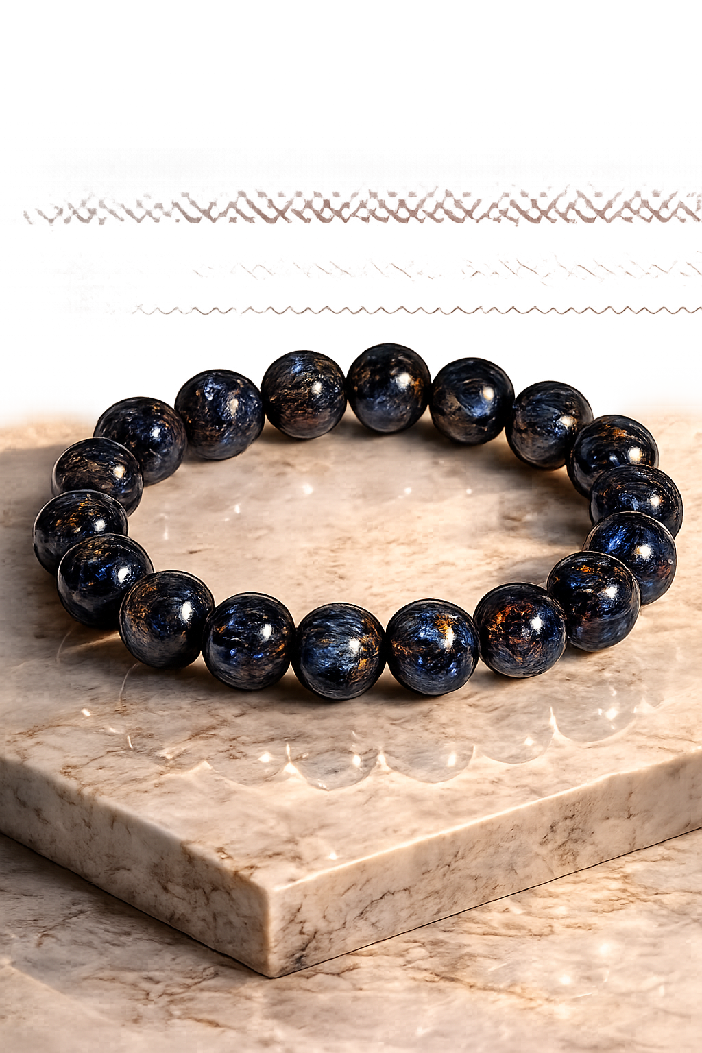 Bracciale Pietersite blu nero riflessi dorati pietra naturale