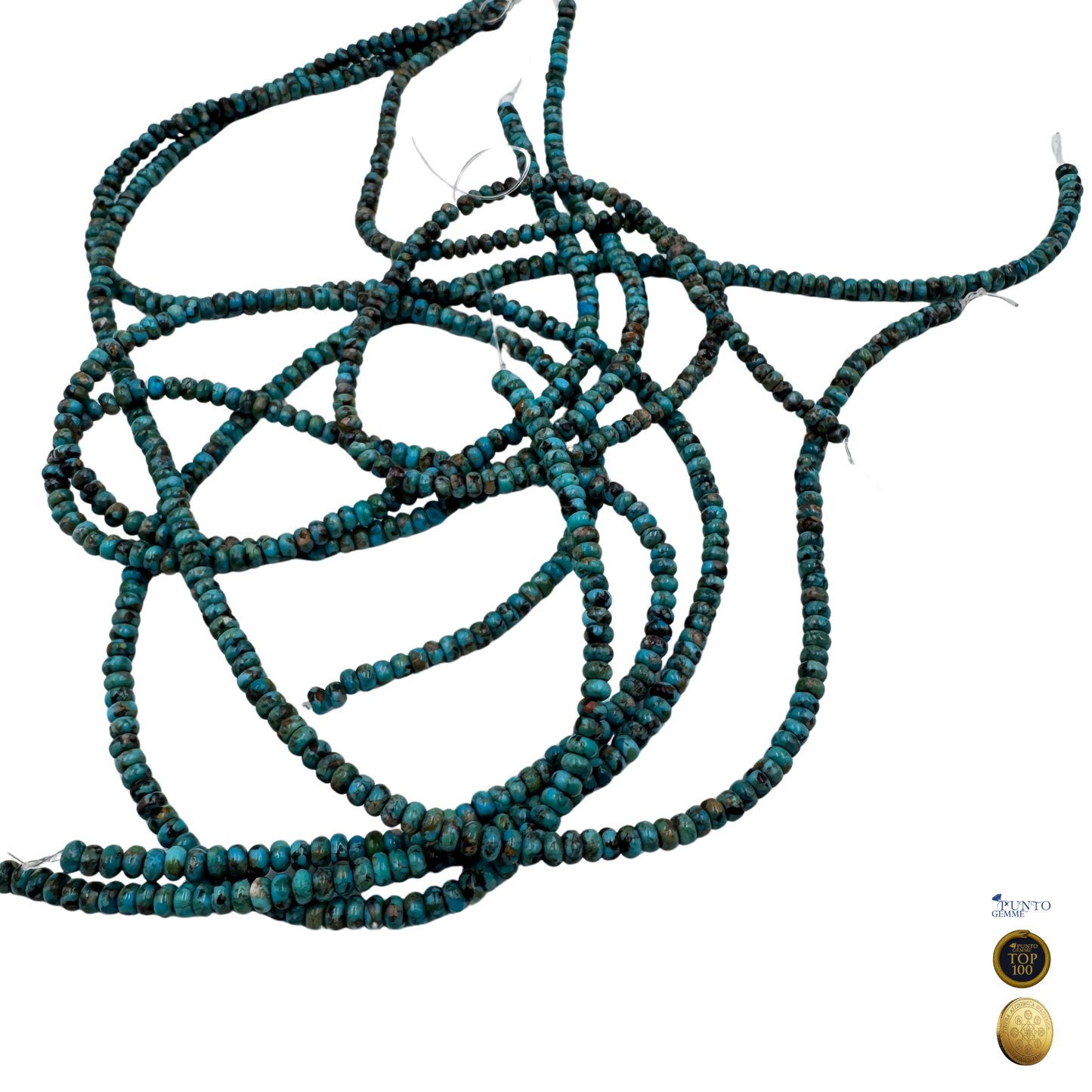 Turchese genuino Filo di Pietre Naturali Rondella Liscia 2x4 mm - TOP 100 • Pietra Aurea • PE0515