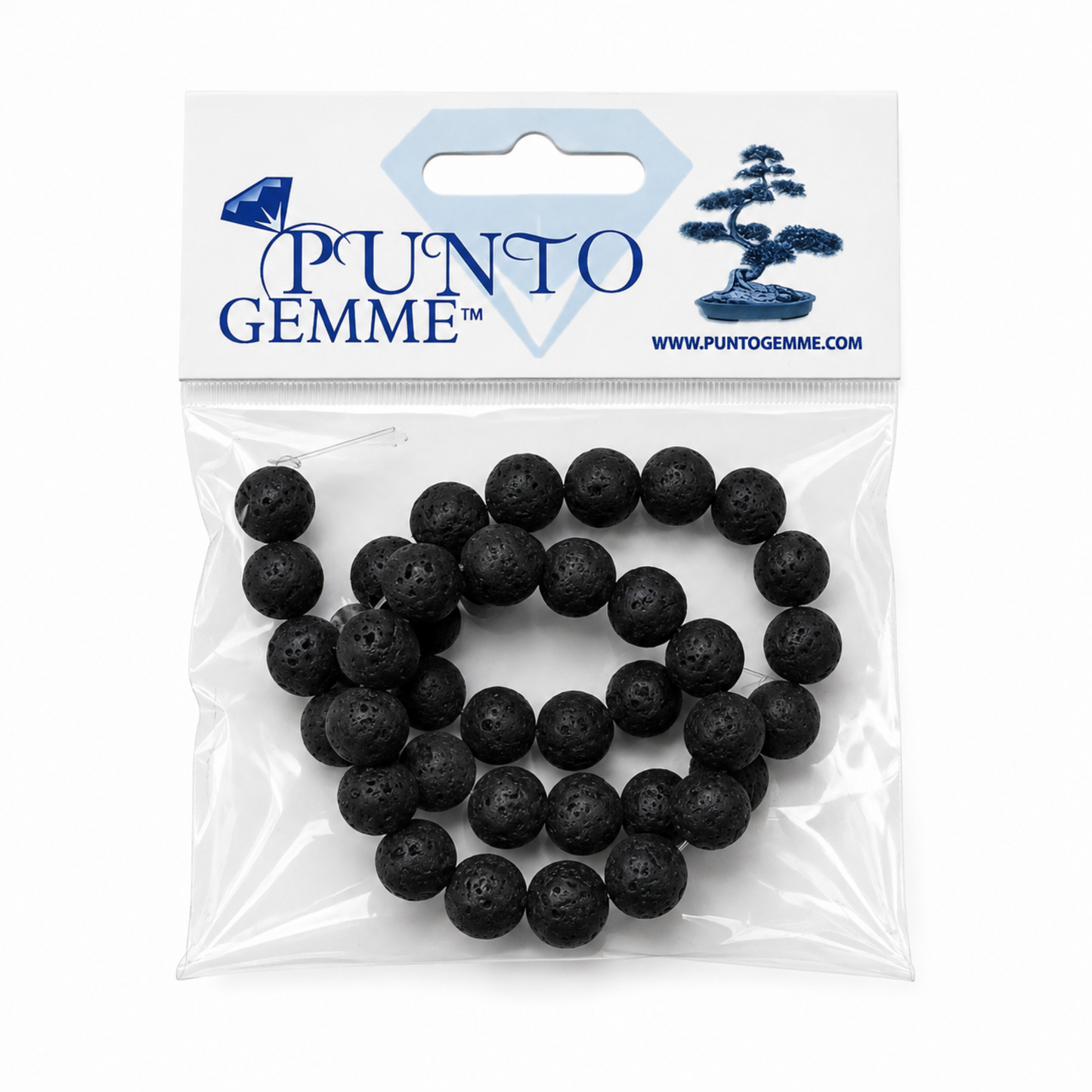 Confezione Filo Pietra Lavica naturale Punto Gemme