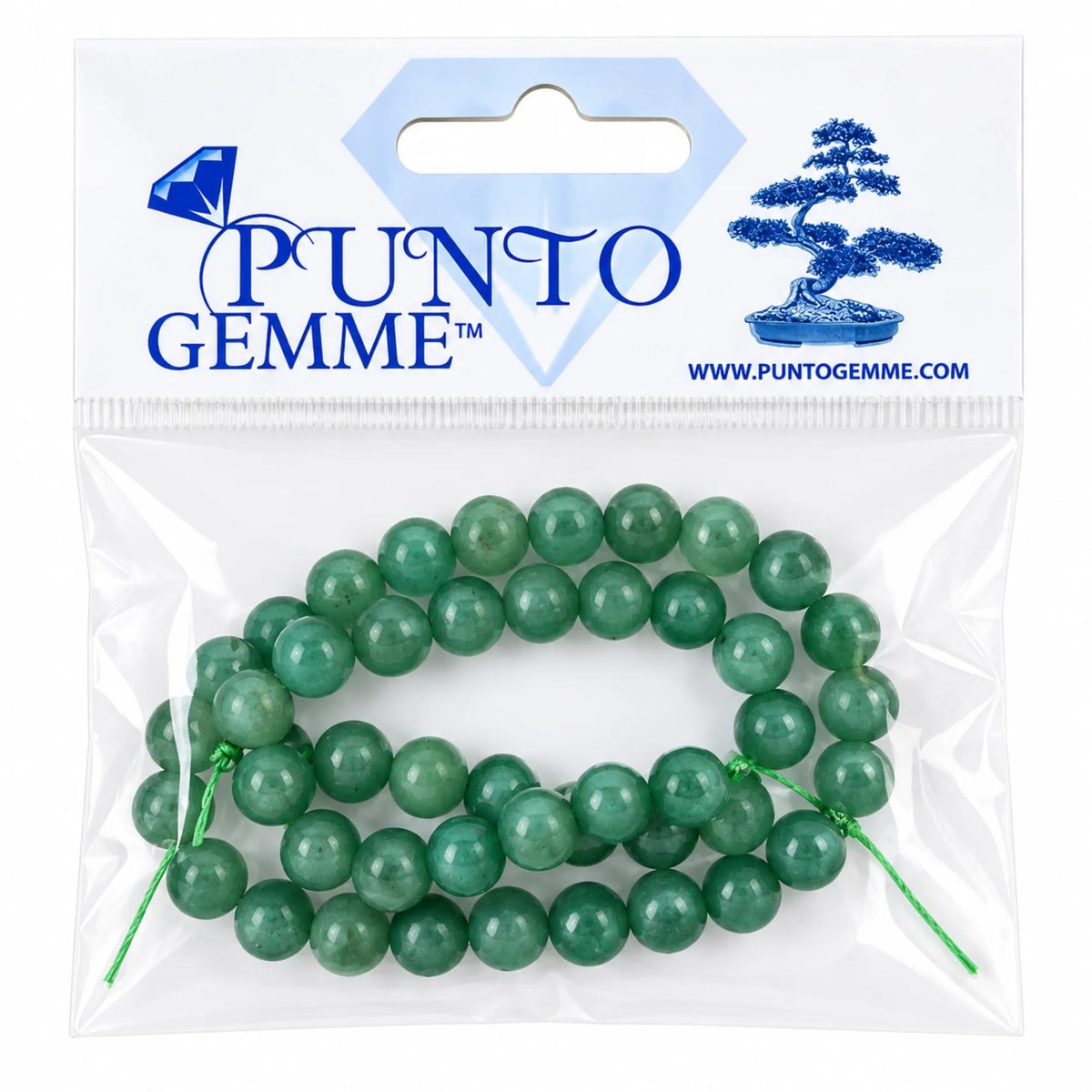 Filo Avventurina Verde Pietra Naturale Tonda 8 mm Punto Gemme PE0500-08 - PE0500 - foto 5