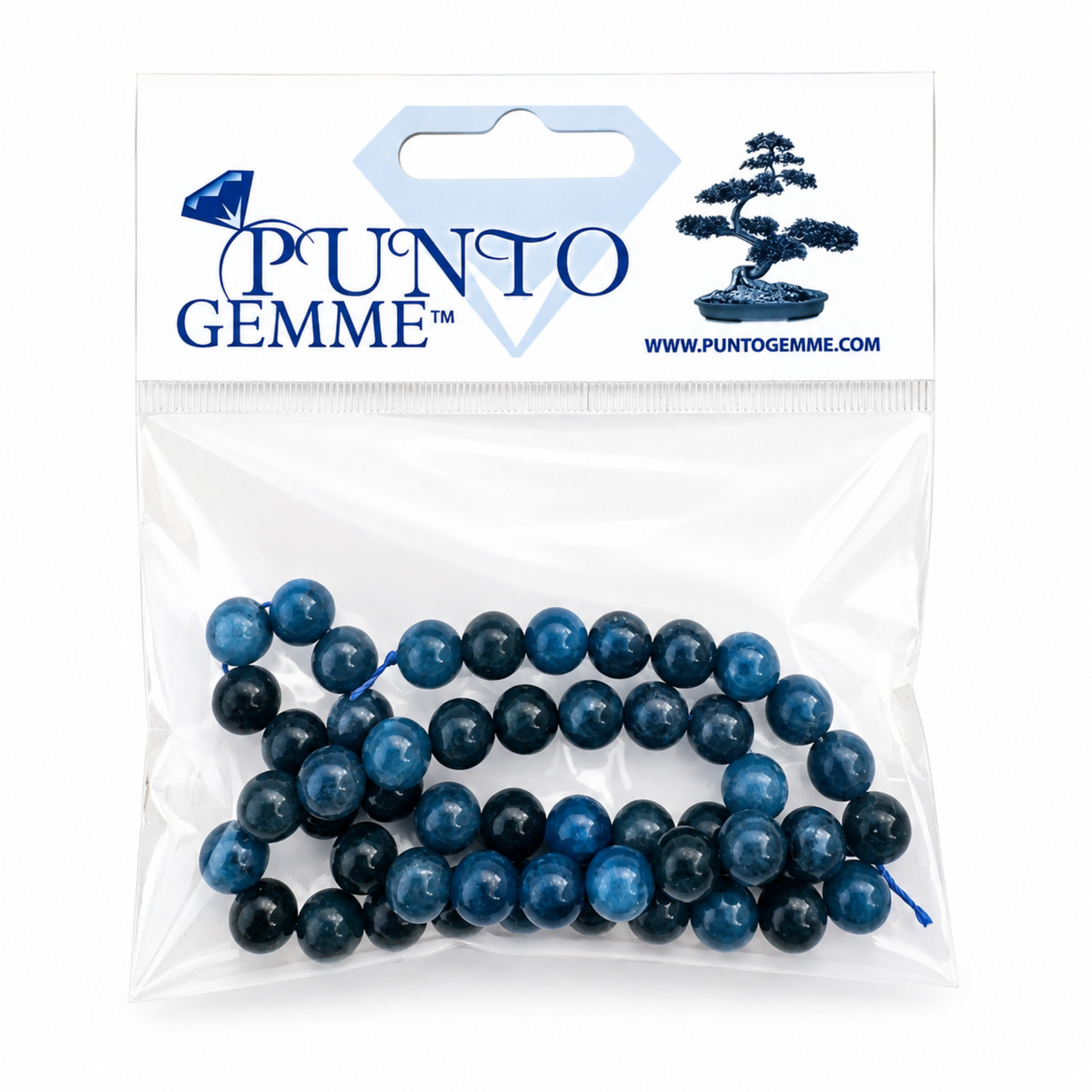 Confezione Punto Gemme Perle Apatite Blu naturale per gioielleria