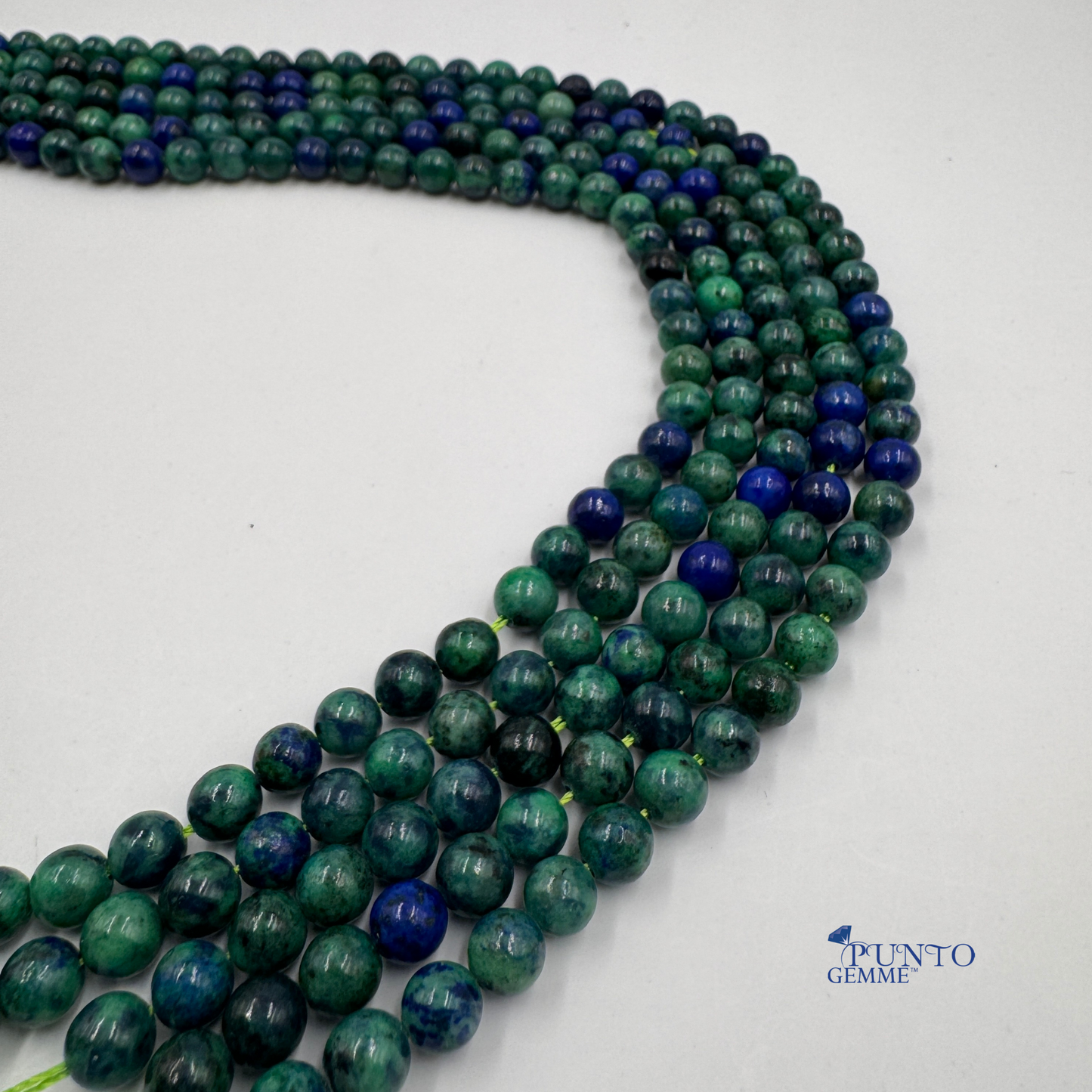 Azzurrite Crisocolla Filo di Pietra Naturale - Perle Tonde Lisce 6mm - PE0571-06