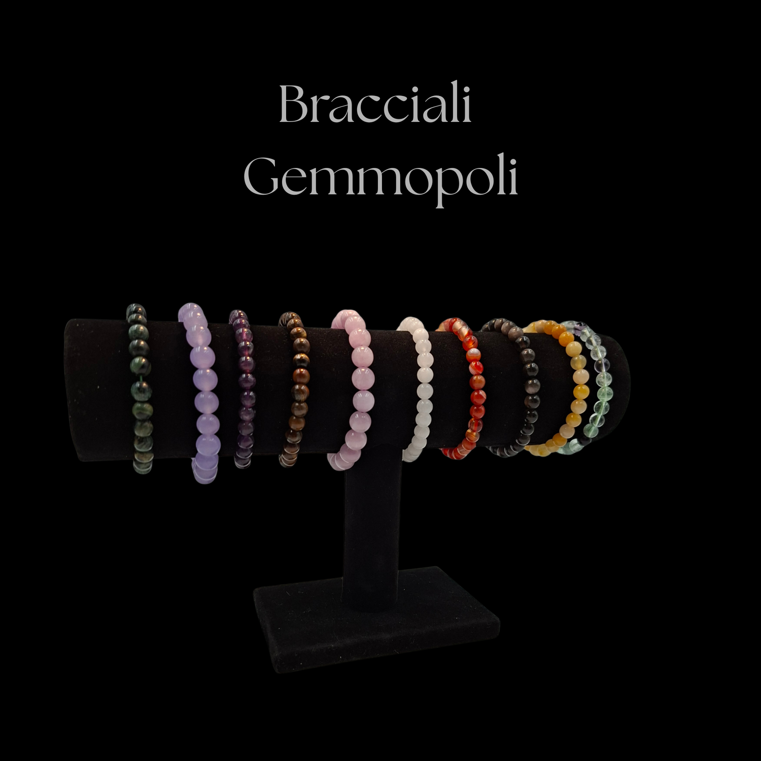 Bracciale Gemmopoli in pietre dure naturali e cristalli unisex