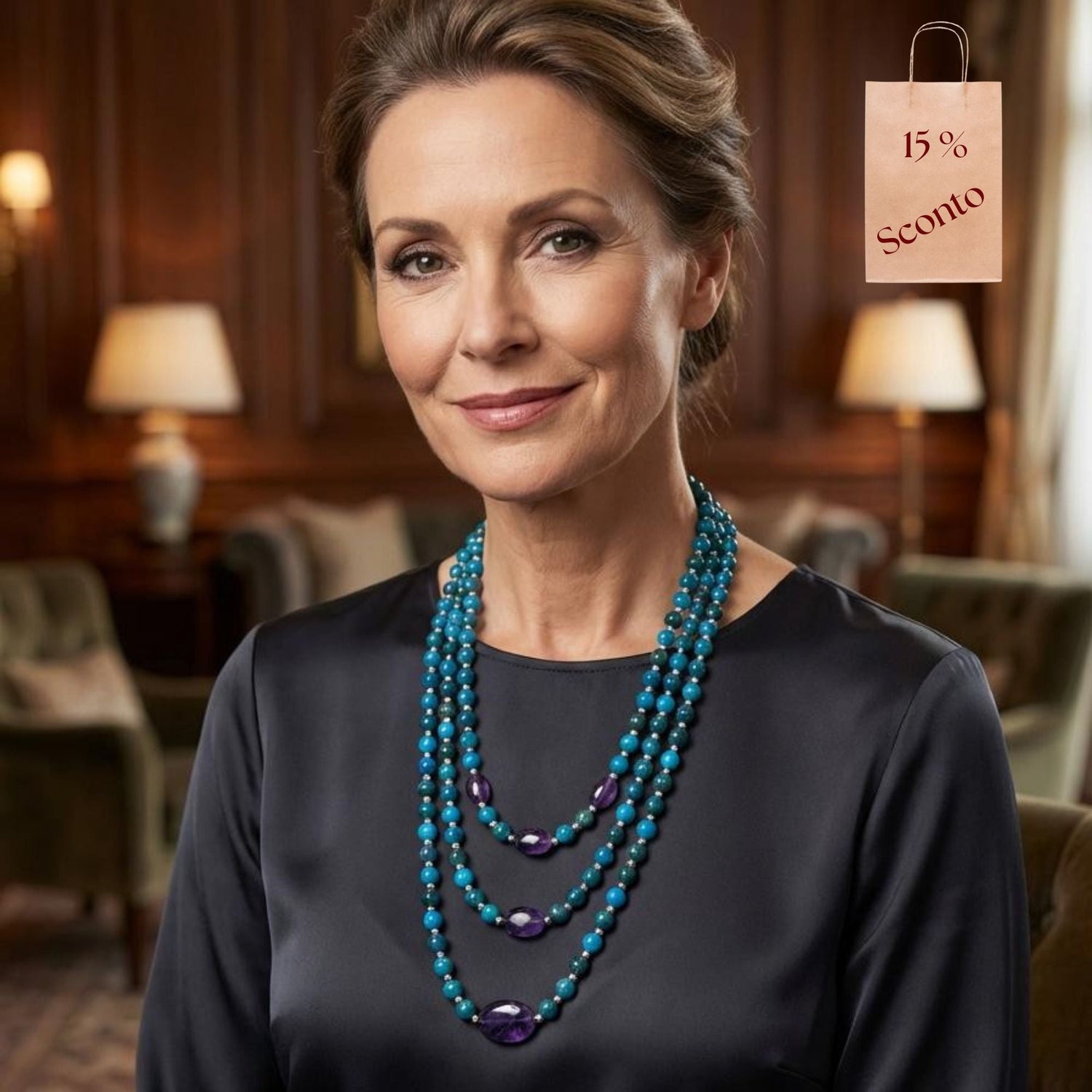 Indossatrice con collana guy favia