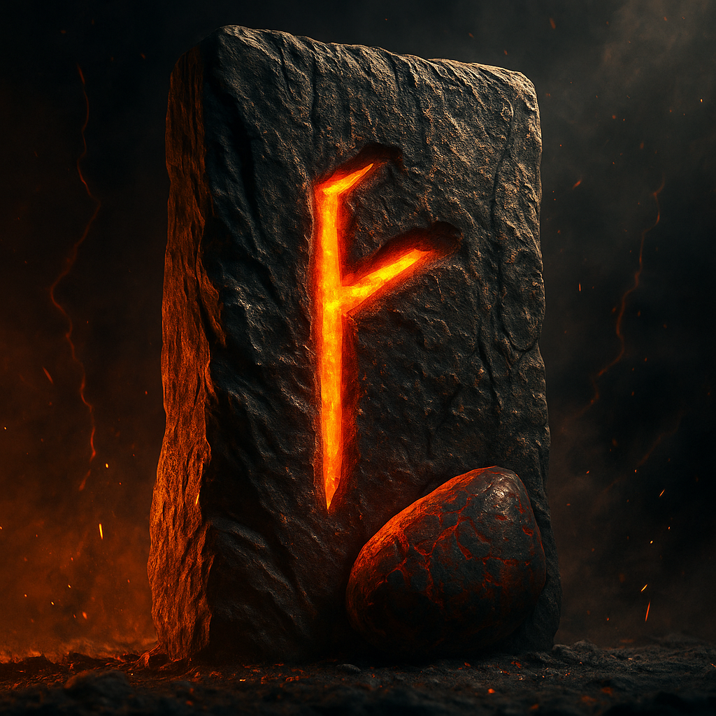Simbolo della runa Fehu, emblema dell’abbondanza, dell’energia fluente e del valore spirituale e materiale