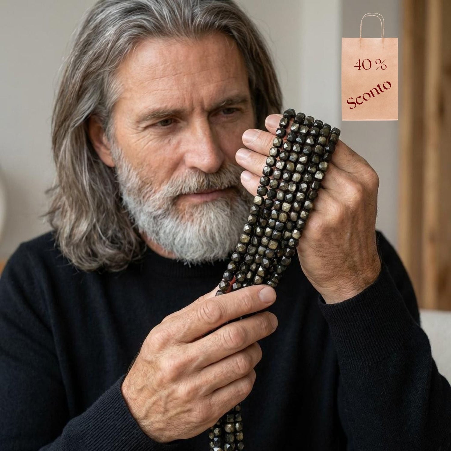 Uomo che controlla la qualità felle pietre dure Punto Gemme distribuite da gemmopoli