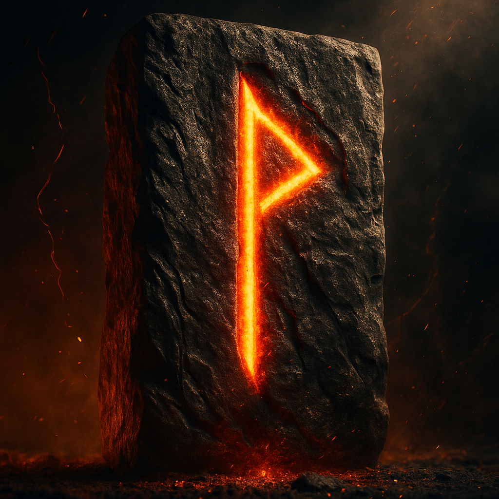 Simbolo della runa Thurisaz, legata alla protezione, alla forza interiore e all’azione sacra