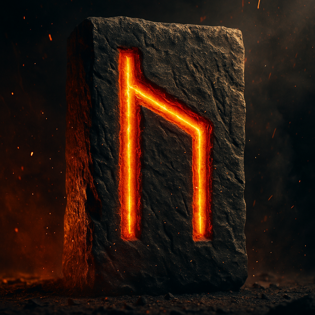 Simbolo della runa Hagalaz, legato alla crisi iniziatica, alla frattura sacra e alla rigenerazione spirituale