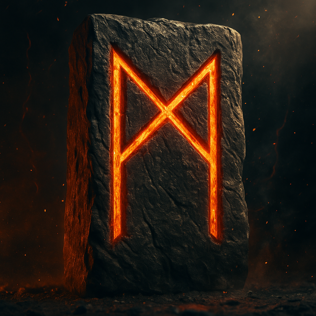 Simbolo della runa Mannaz, rappresentazione dell’essere umano consapevole e connesso con il tutto