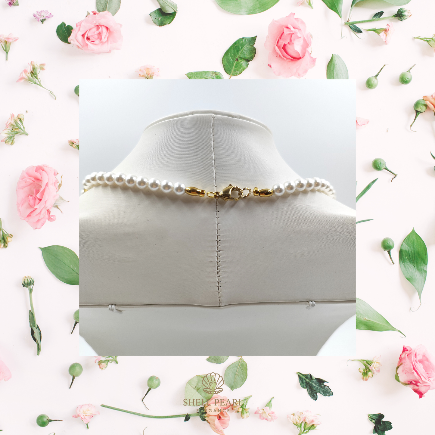 Collana Perle Elegance Bianche 55cm con Ametista Lavender e Acciaio Oro GA0031