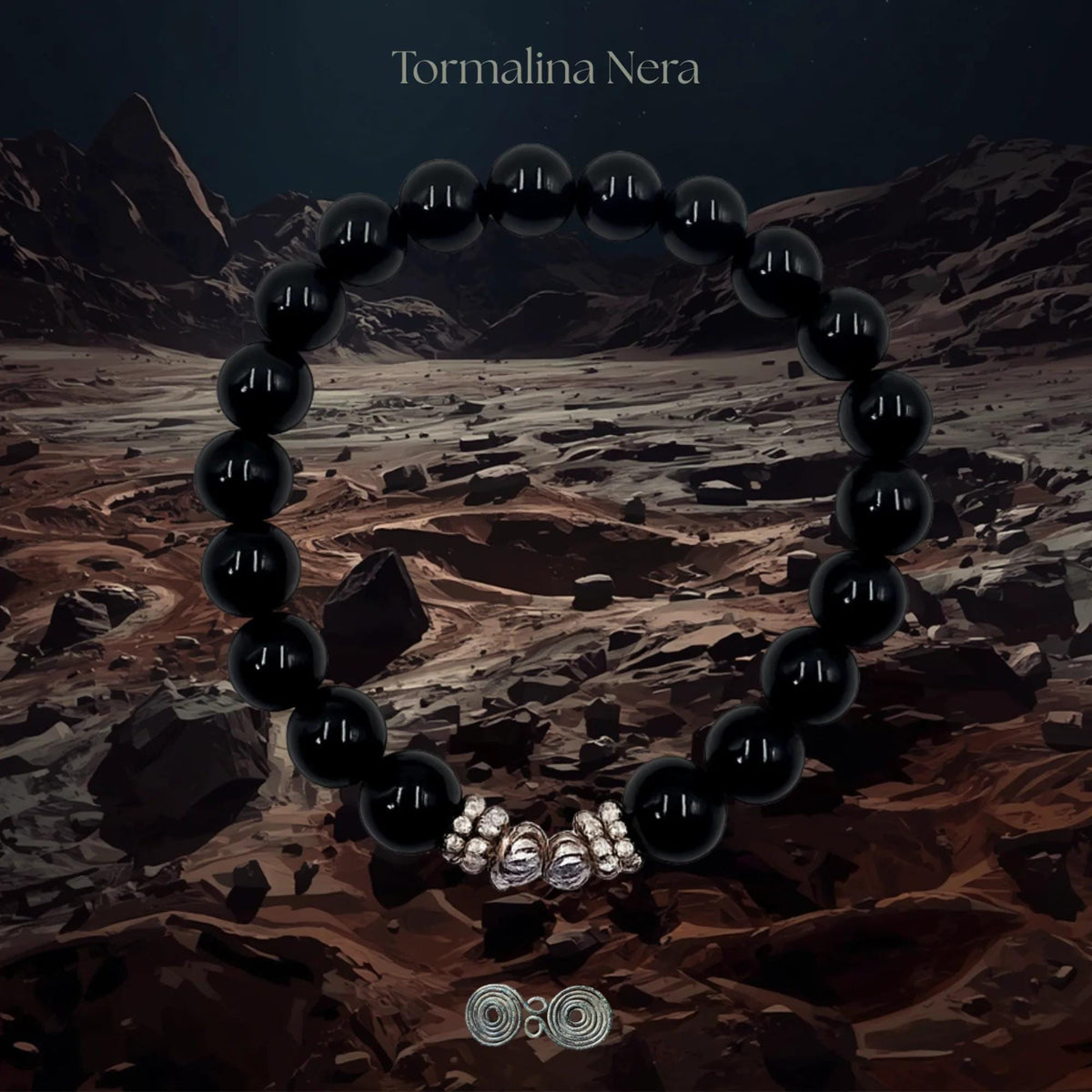Bracciale Tormalina Nera Naturale 8 mm per uomo donna Gemmopoli PE8004 - PE8004 - foto 6