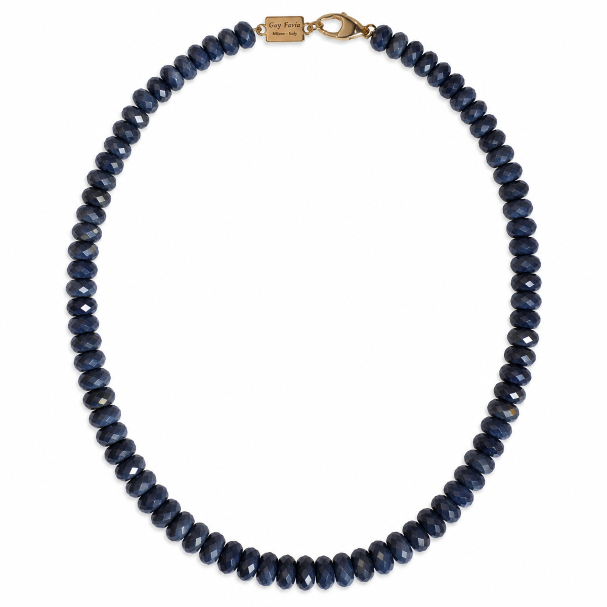 Collana Guy Favia Zaffiro naturale Grado A rondelle sfaccettate A0036