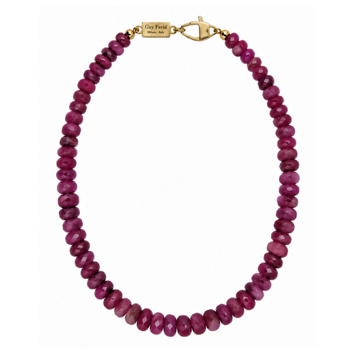 Collana Guy Favia Rubino naturale AAA rondelle sfaccettate A0037