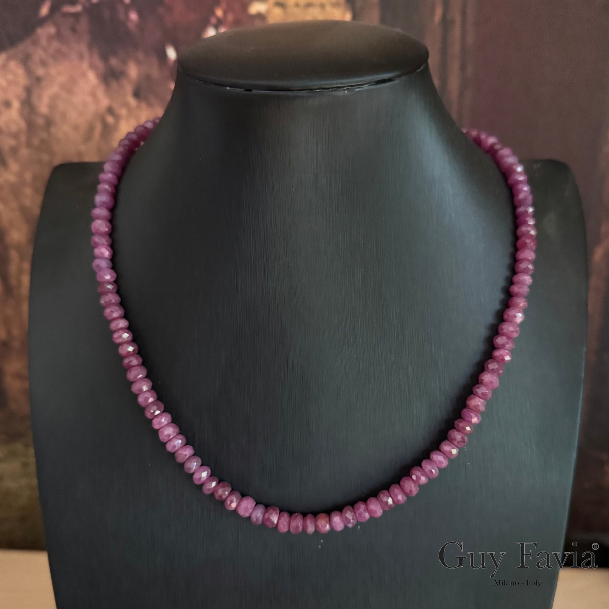 Collana Rubino naturale peso 39 g Guy Favia A0037
