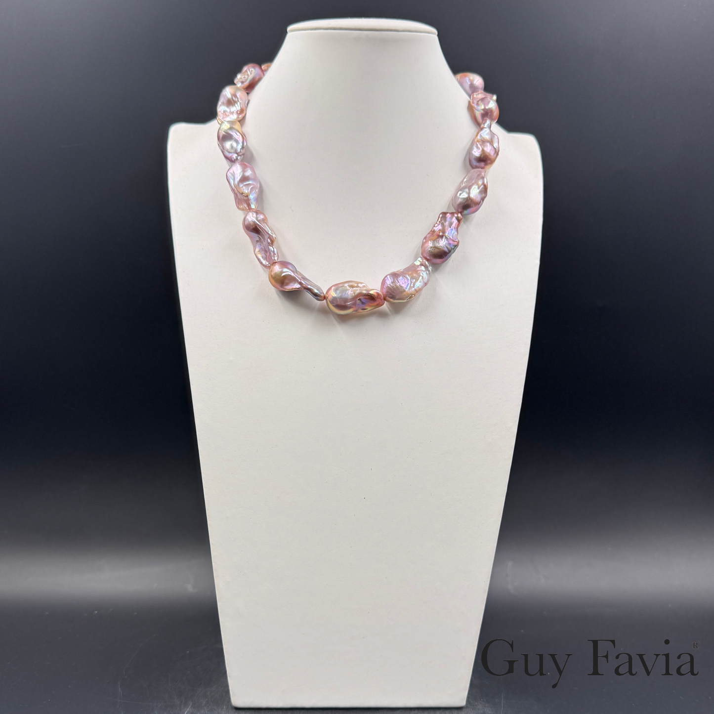 Collana artigianale di lusso in perle barocche viola acqua dolce