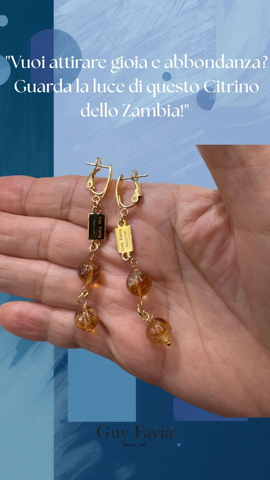 Orecchini pendenti citrino naturale zambia eleganti, foto verticale per i social.