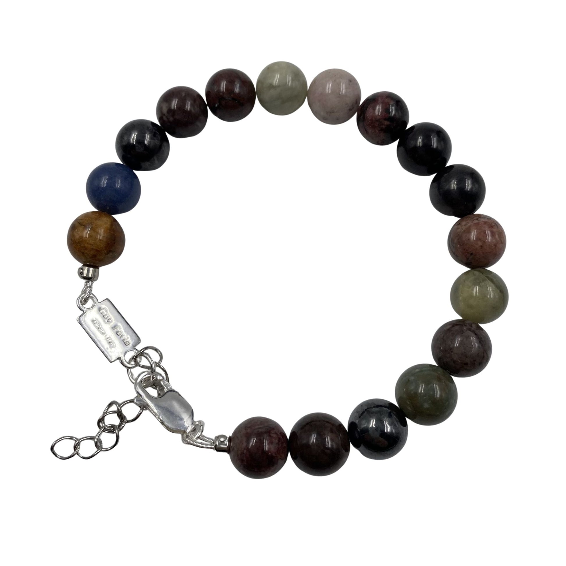 Bracciale Sugilite Multicolor naturale perle 8mm Guy Favia.