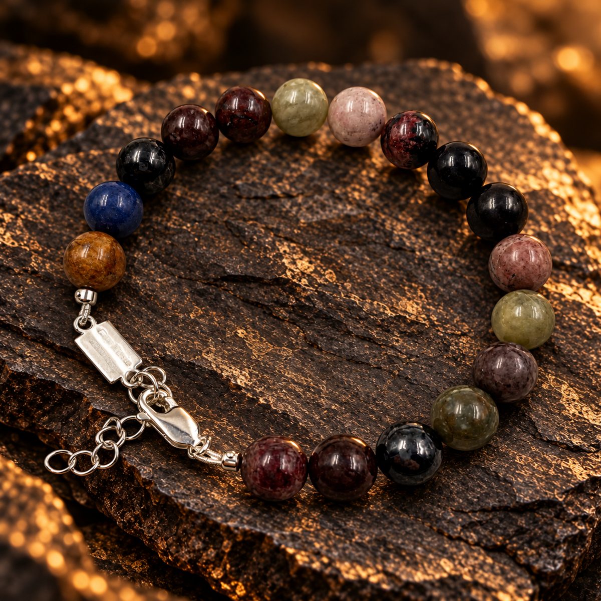 Bracciale Sugilite naturale multicolor certificato Guy Favia CI0010