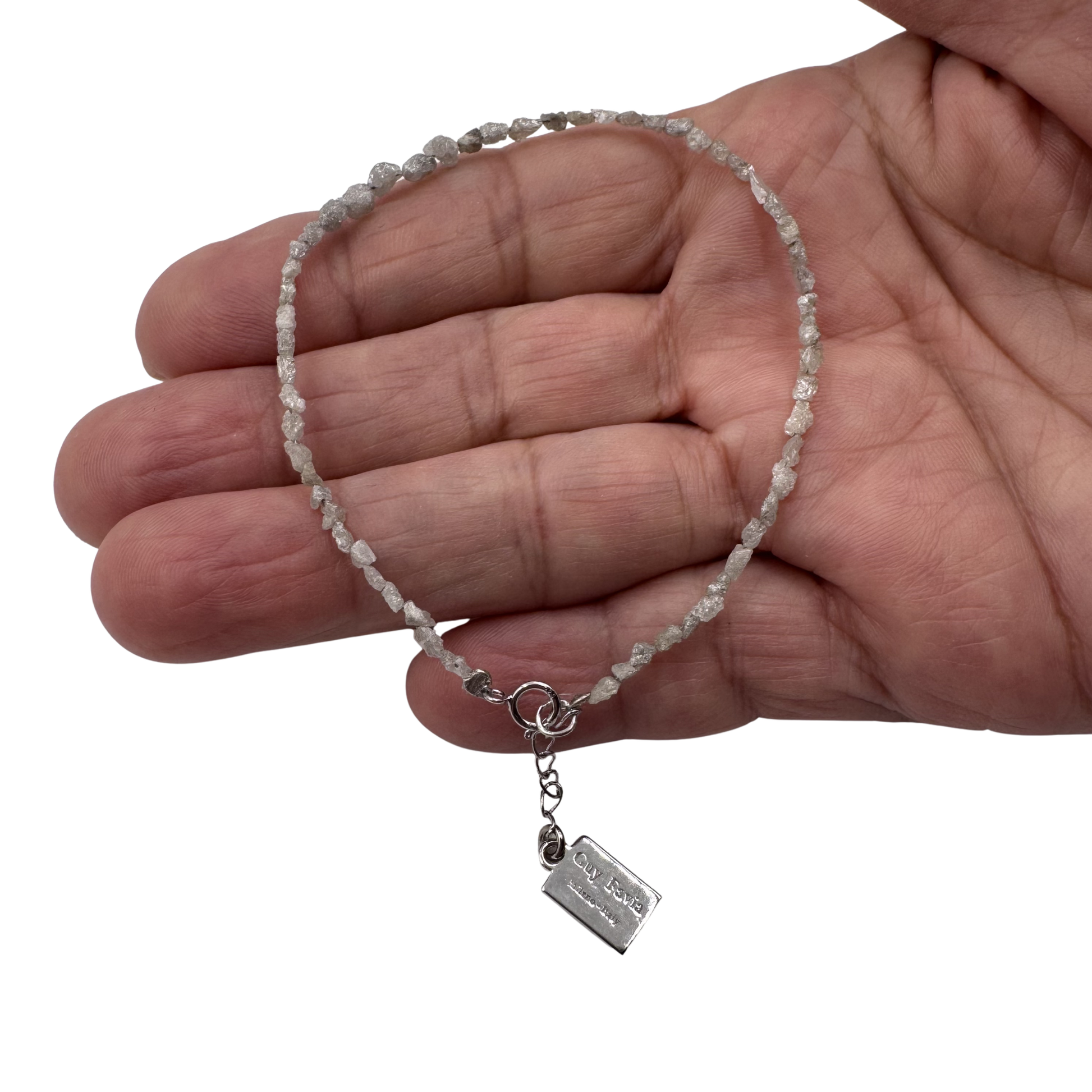 bracciale diamanti grezzi bianchi naturali Guy Favia