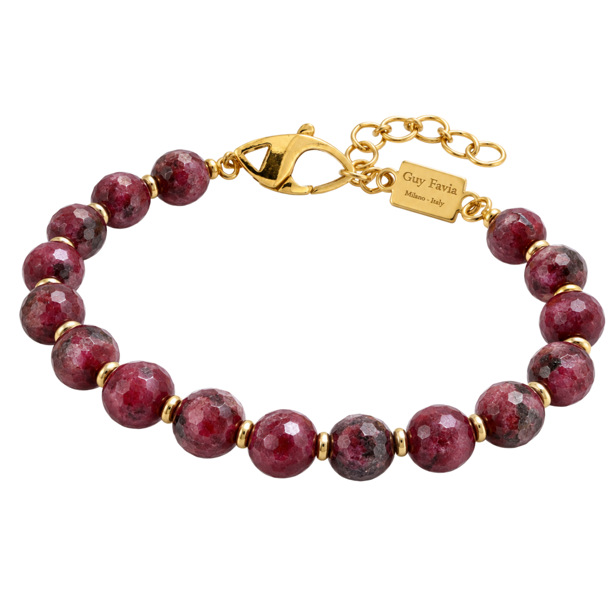 Bracciale Rubino naturale Birmania 8 mm Guy Favia CI0016 