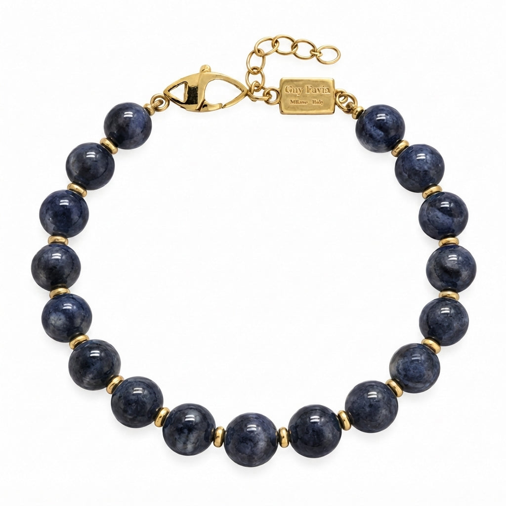 Bracciale Zaffiro Blu naturale Birmania 8 mm Guy Favia CI0017 