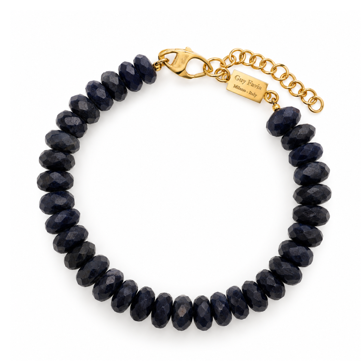 Bracciale Zaffiro Naturale Grado A Rondelle Sfaccettate  Guy Favia C0019