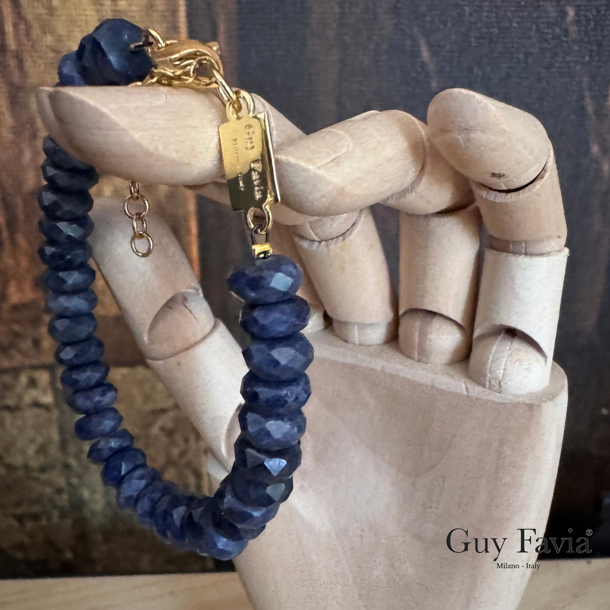Bracciale Zaffiro Naturale Grado A Rondelle Sfaccettate  Guy Favia C0019