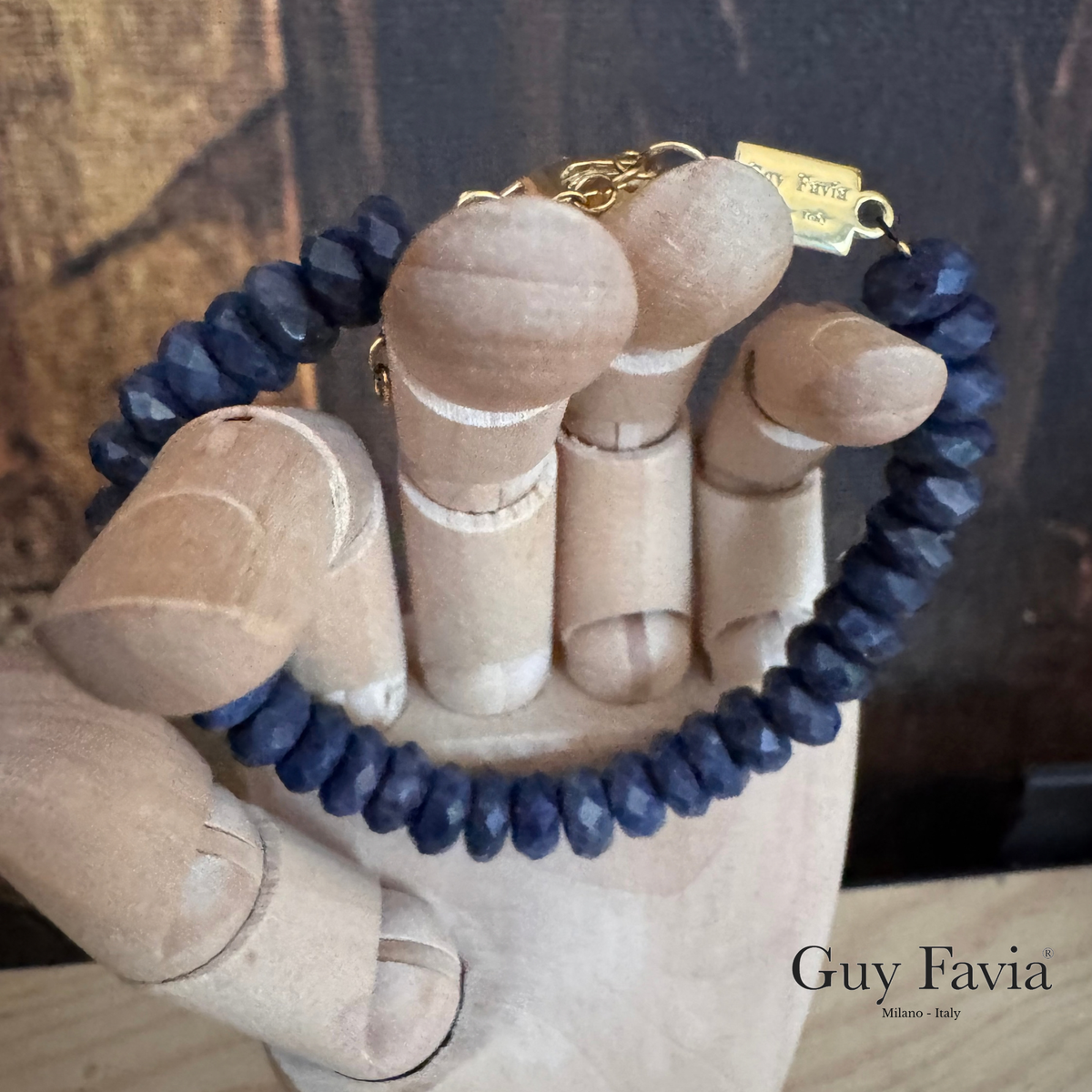 Bracciale Zaffiro Naturale Grado A Rondelle Sfaccettate  Guy Favia C0019