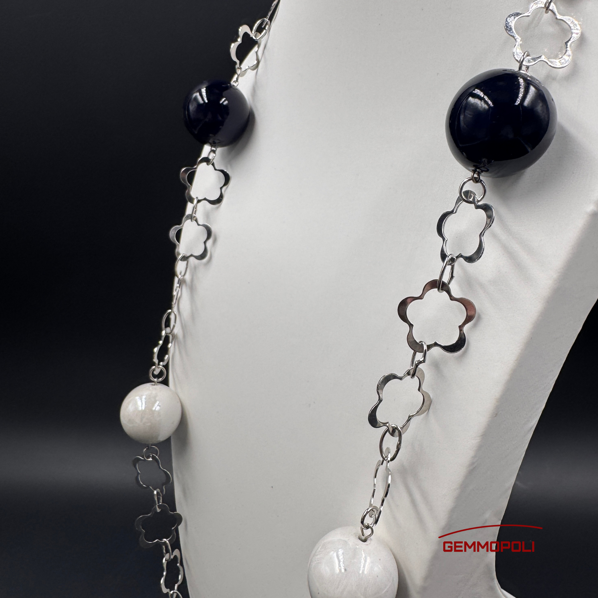 Collana Gemmopoli GA0009 in porcellana smaltata e catena argentata