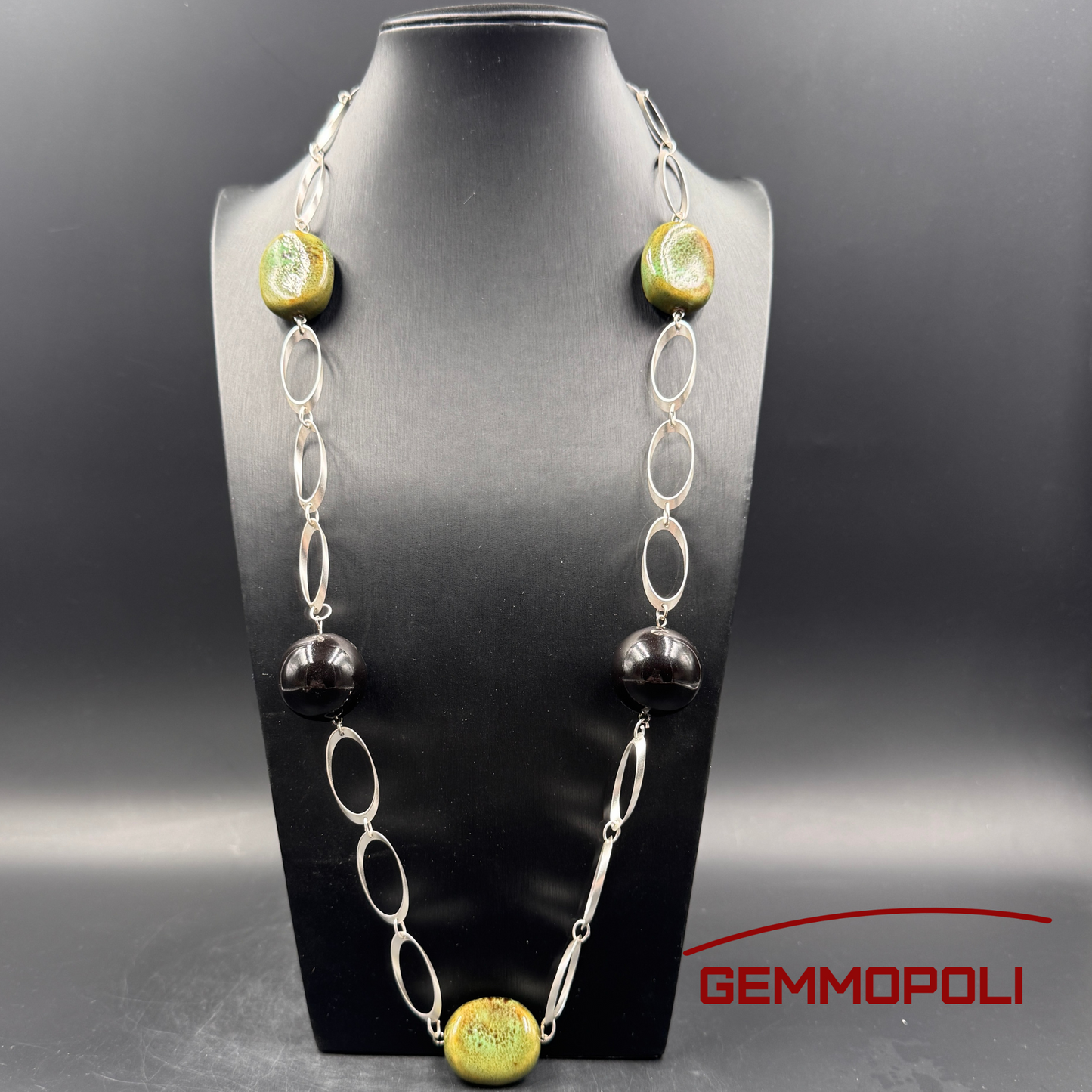 Collana Gemmopoli GA0010 elegante in porcellana e catena argentata