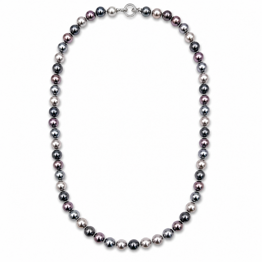 Collana Gemmopoli GA0026 Madreperla Ricostruita Tonda 12 mm Multicolor Grigio 