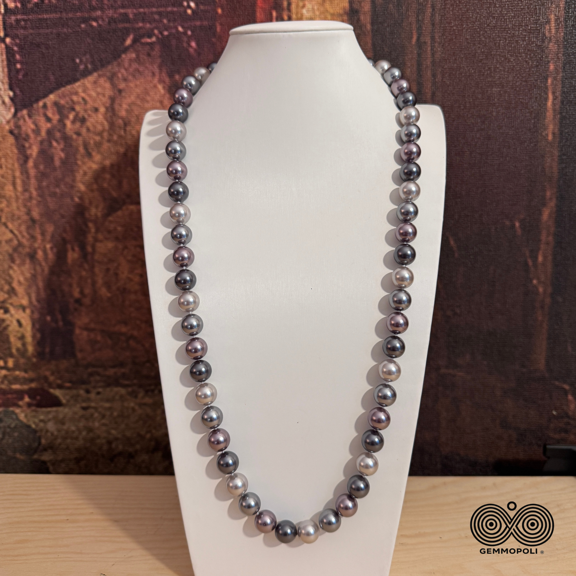 Collana Elegance 75 cm in Madreperla Ricostruita Multicolor Grigio 