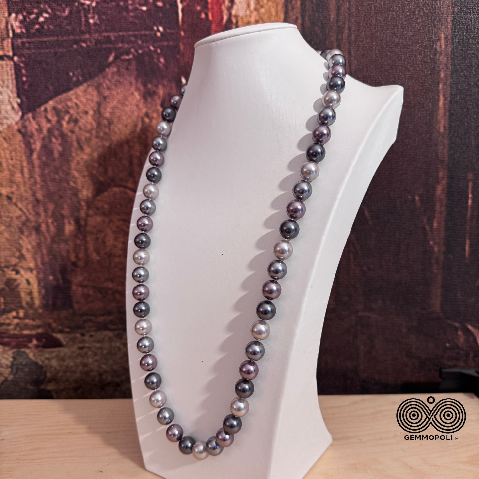 Collana Lunga 75 cm Multicolor Grigio Gemmopoli 