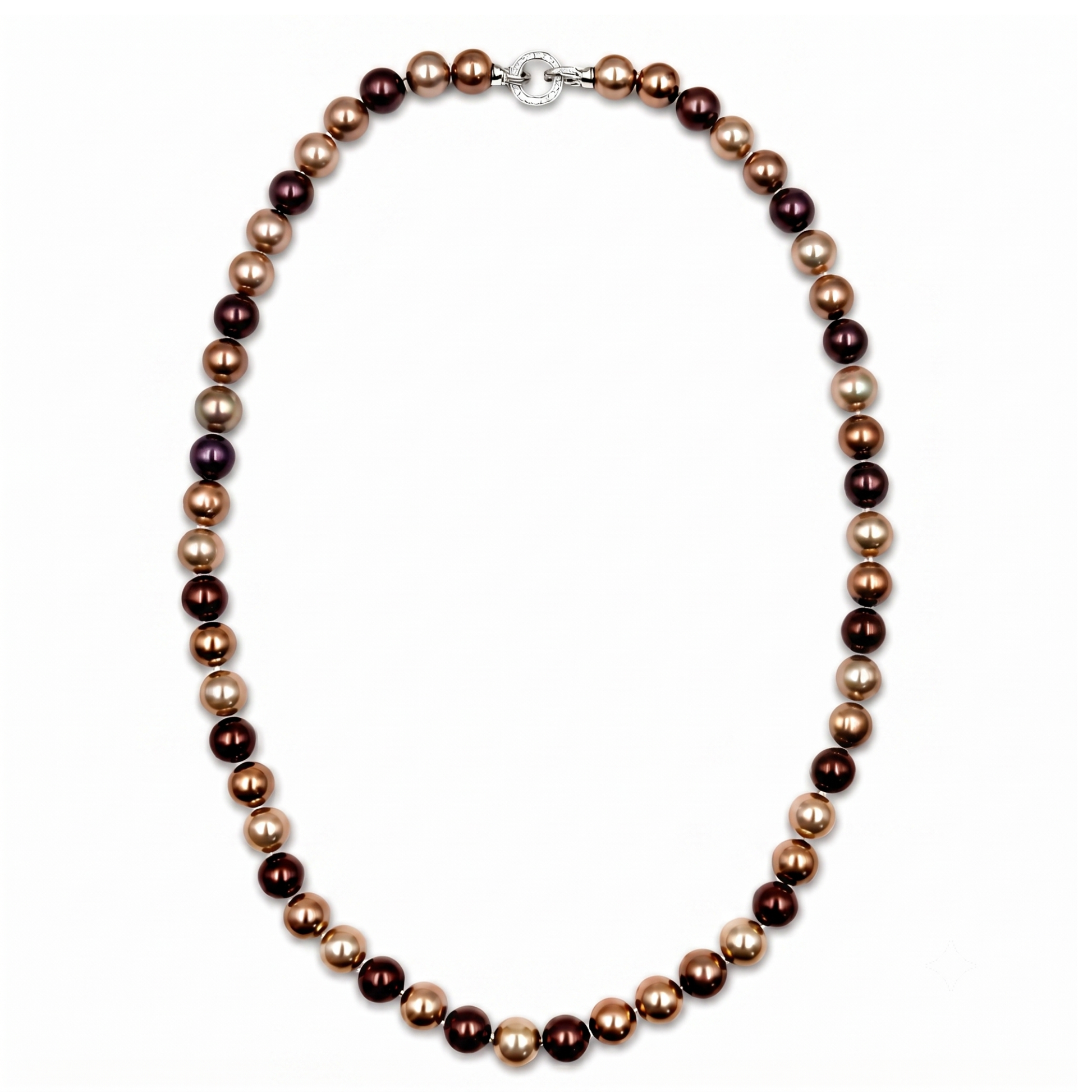 Collana Gemmopoli GA0027 Madreperla Ricostruita Tonda 12 mm Multicolor Marrone 
