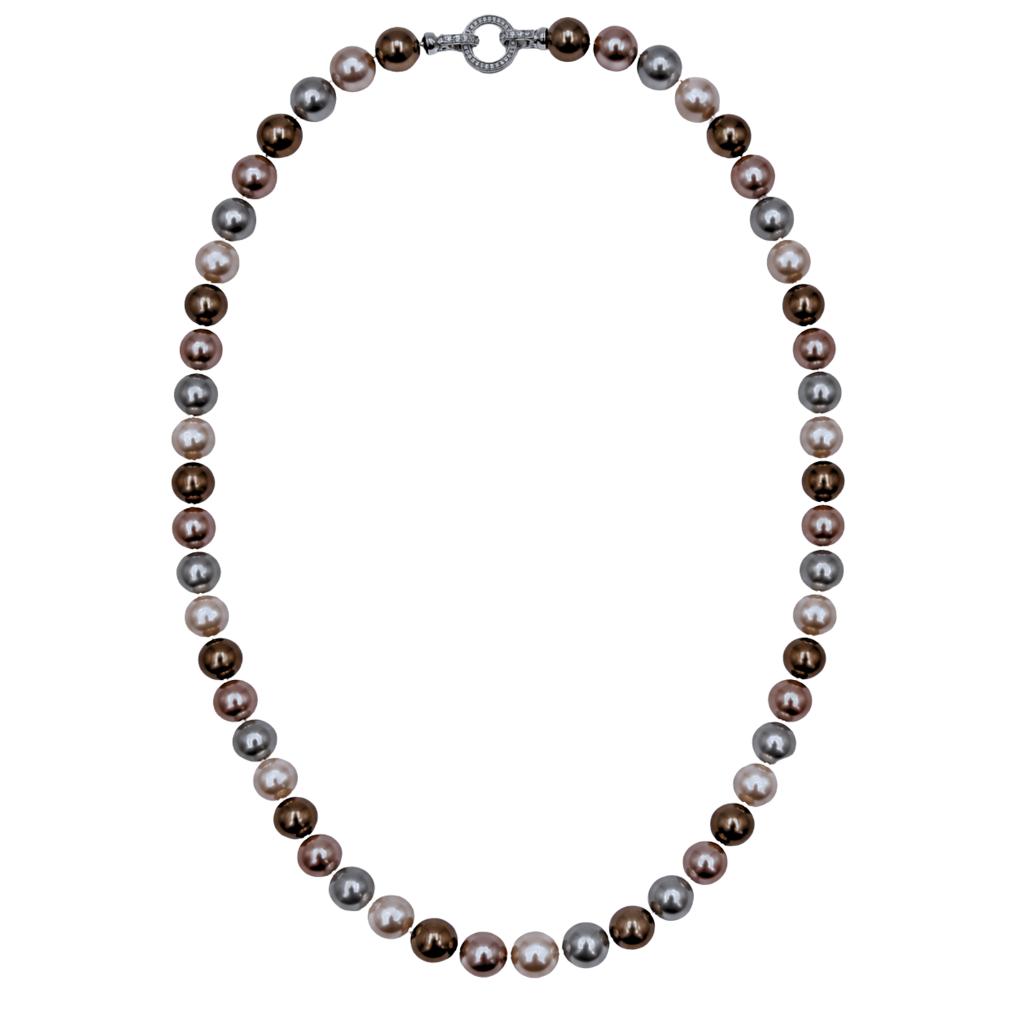 Collana Gemmopoli GA0028 Madreperla Ricostruita Tonda 12 mm Multicolor Rosa Cipria 