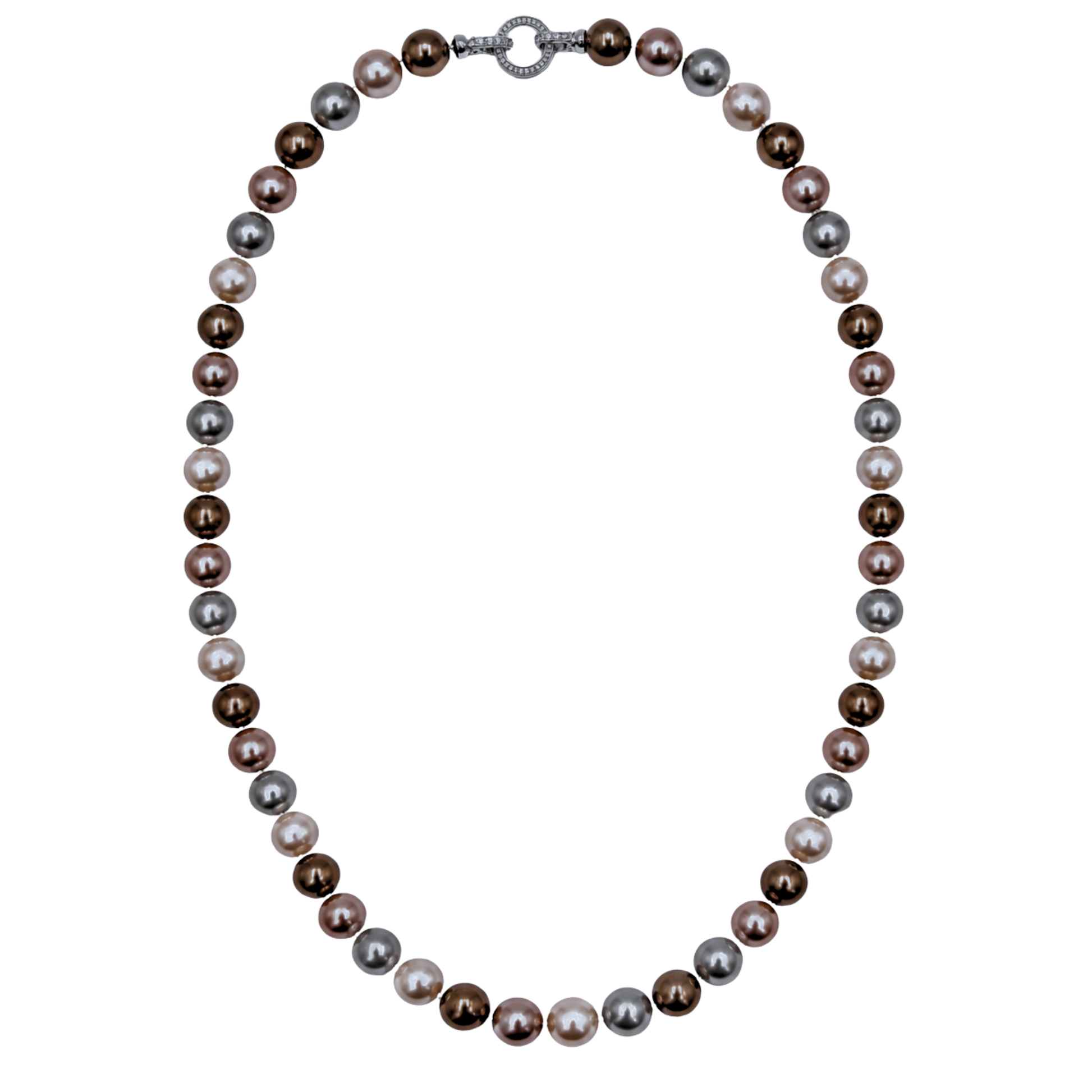 Collana Gemmopoli GA0028 Madreperla Ricostruita Tonda 12 mm Multicolor Rosa Cipria 
