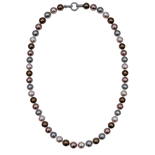 Collana Gemmopoli GA0028 Madreperla Ricostruita Tonda 12 mm Multicolor Rosa Cipria 