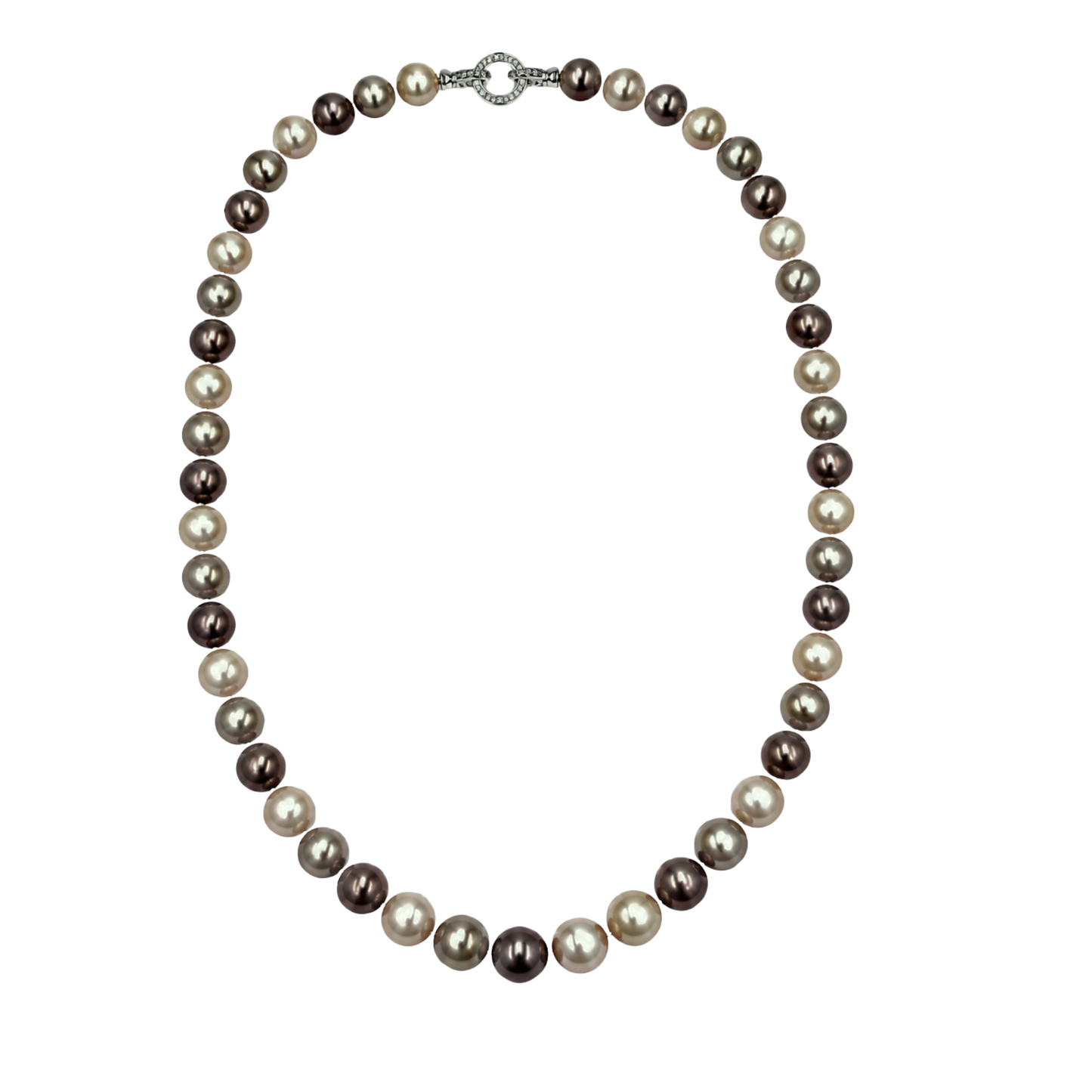 Collana Gemmopoli GA0029 Madreperla Ricostruita Tonda 12 mm Multicolor Perla Grigio 