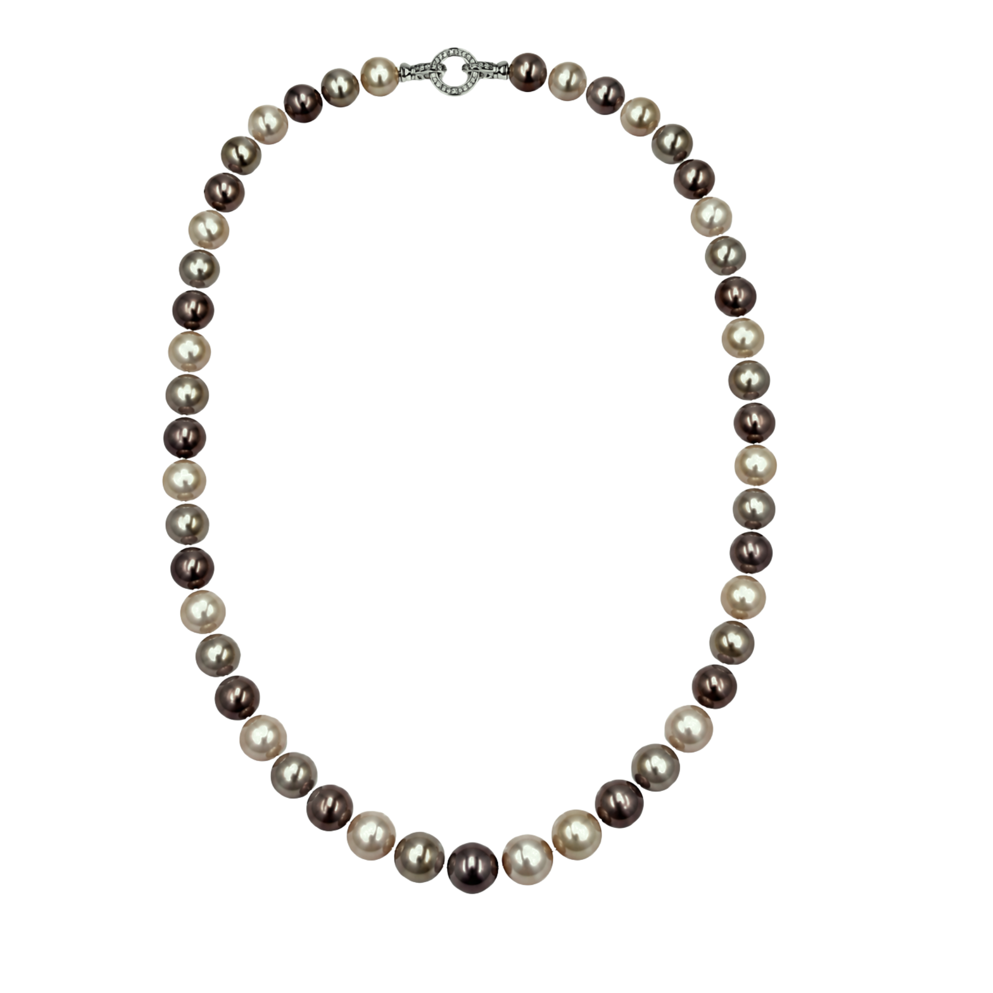 Collana Gemmopoli GA0029 Madreperla Ricostruita Tonda 12 mm Multicolor Perla Grigio 
