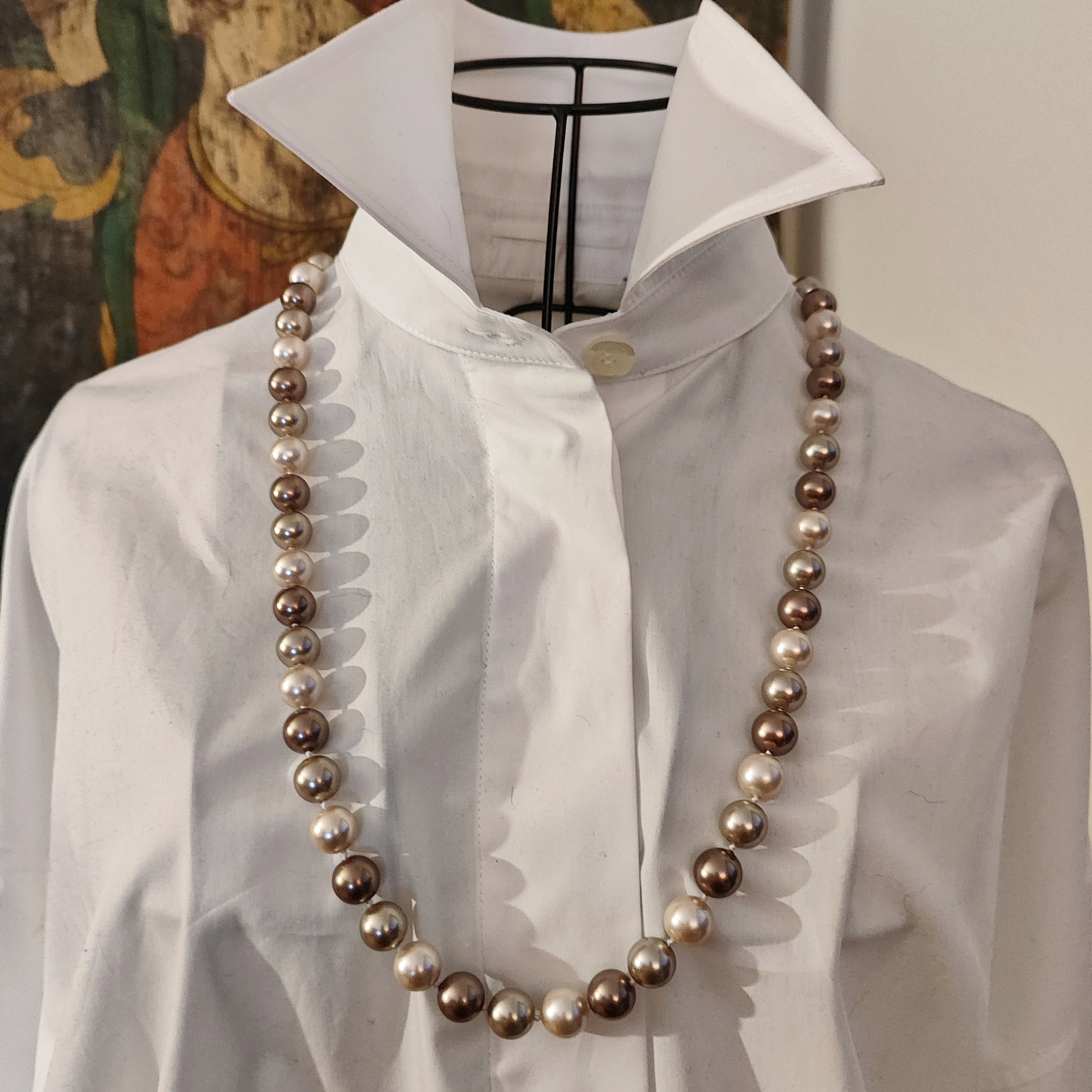 Collana Perle Elegance multicolor con perle tonde da 12 mm, lunghezza totale 75 cm.