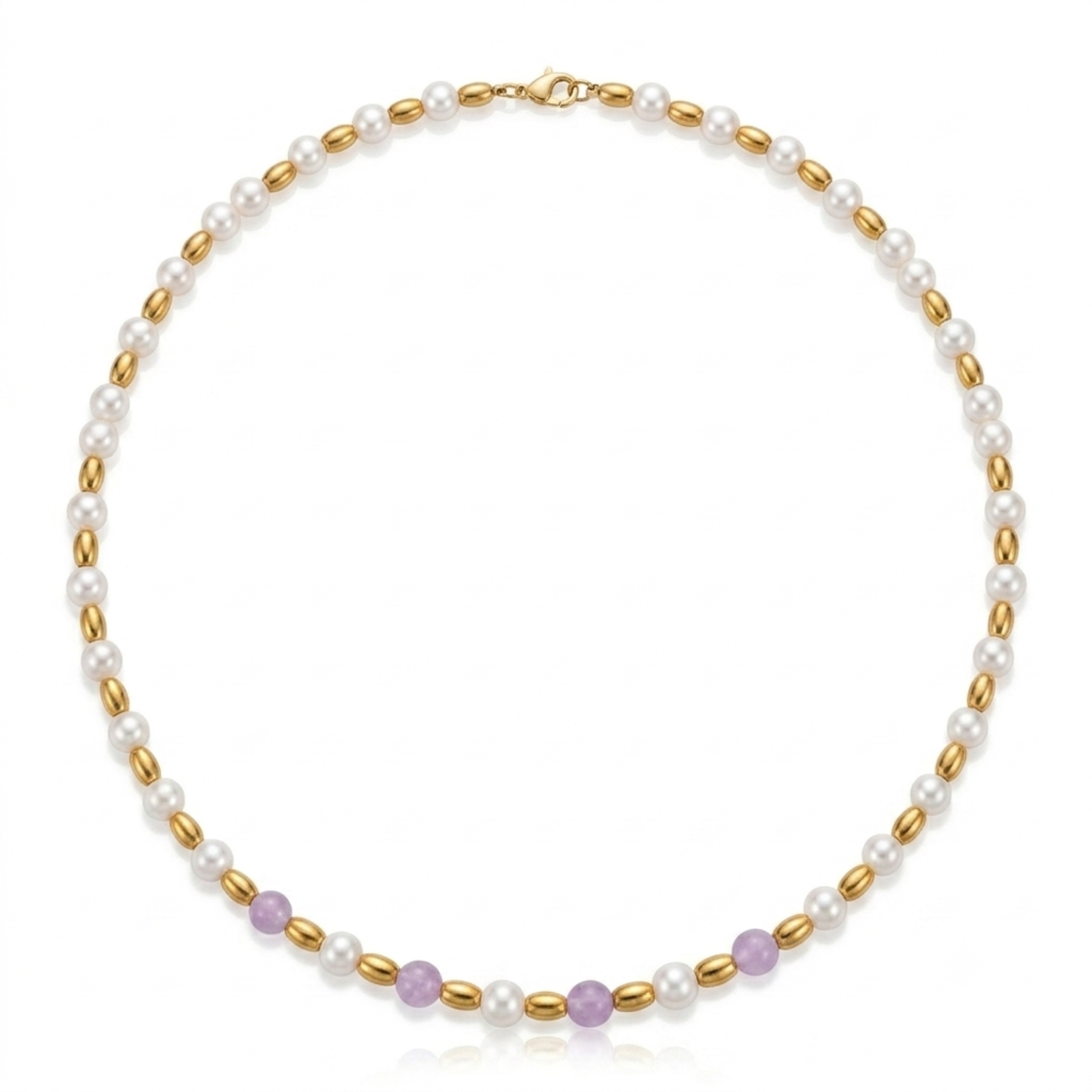 Collana Gemmopoli GA0031 Madreperla Bianca con Ametista Lavanda 