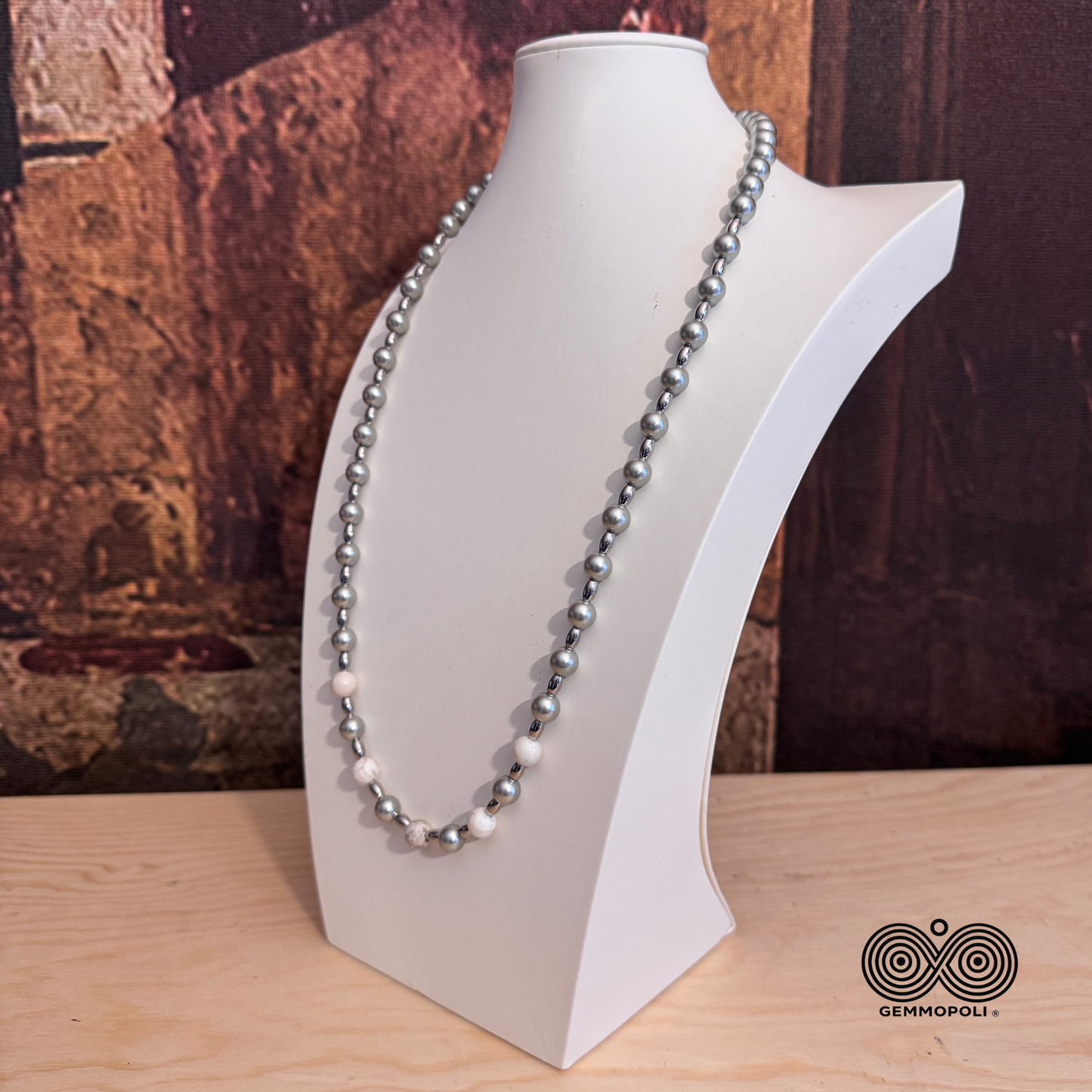 Gioiello Gemmopoli Madreperla e Howlite 