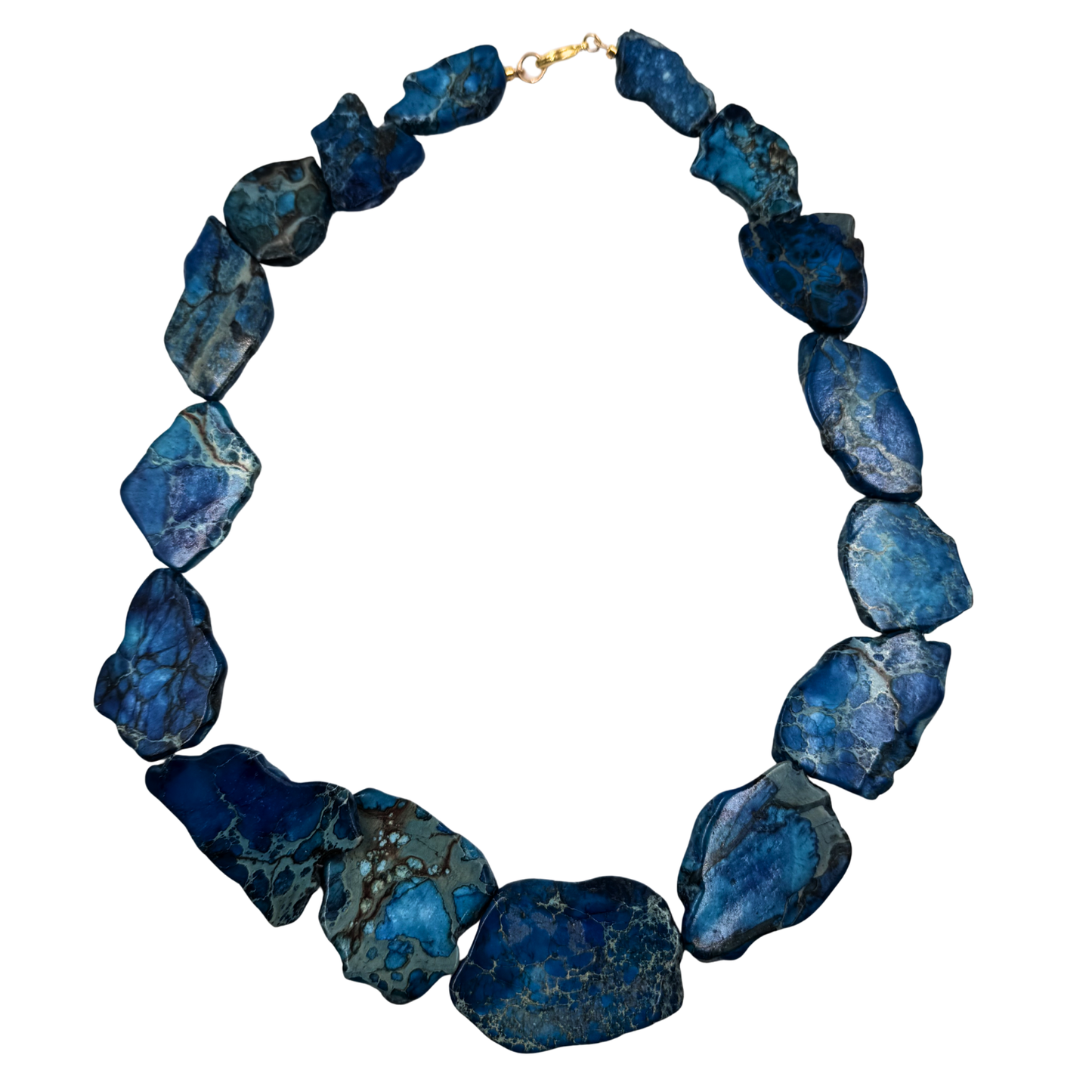 gioiello donna pietre naturali grandi blu oceano 