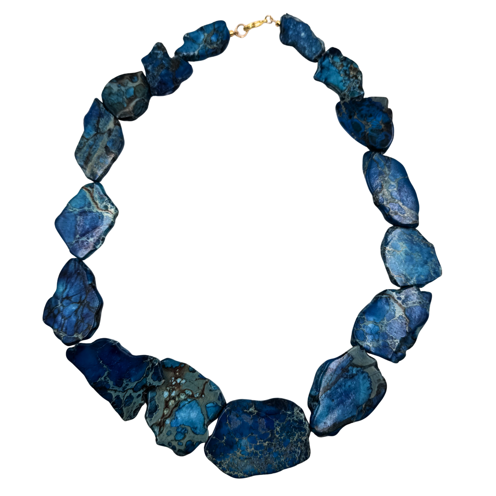 gioiello donna pietre naturali grandi blu oceano 