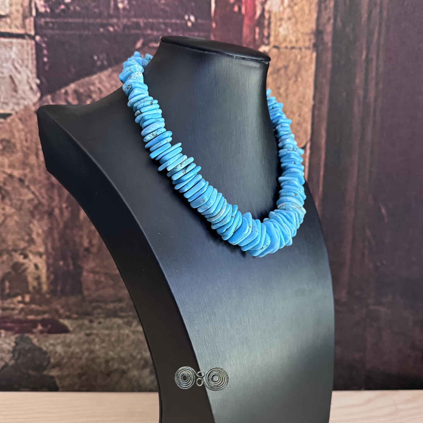 collana artigianale pietre naturali azzurro mare 
