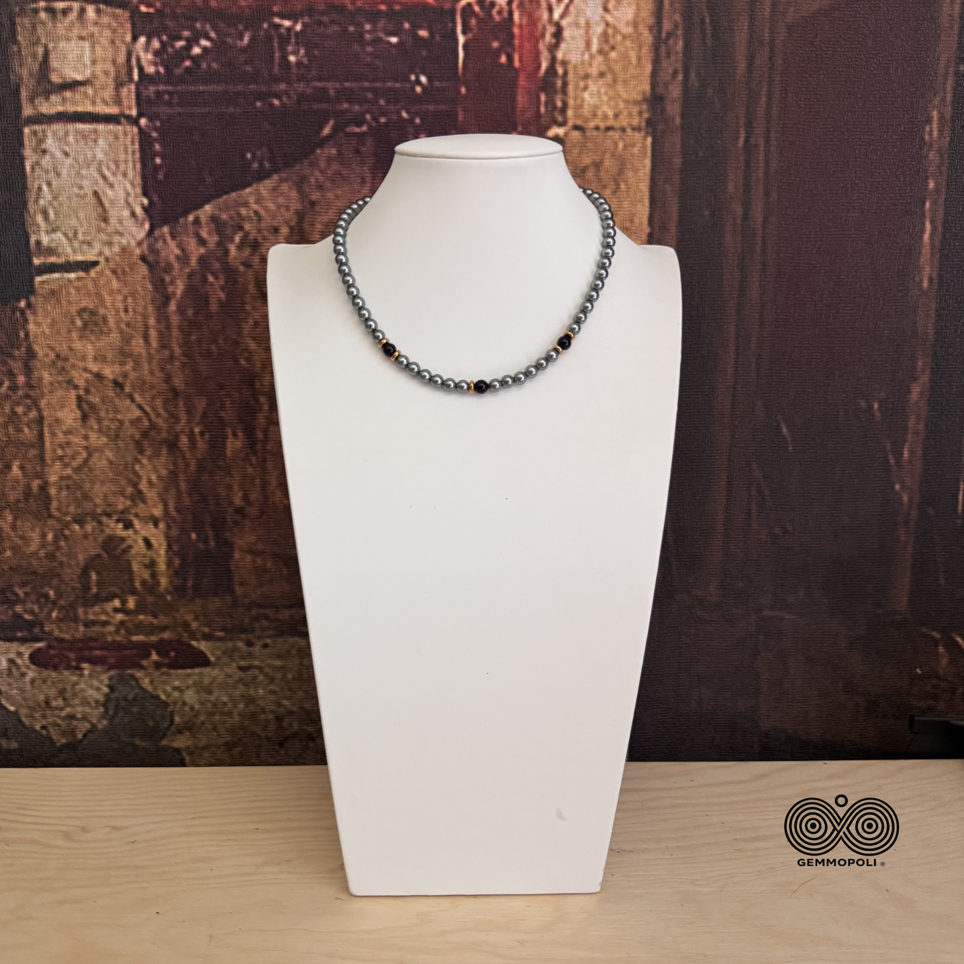 Collana Elegance Easy Madreperla Grigio Perla e Nero 