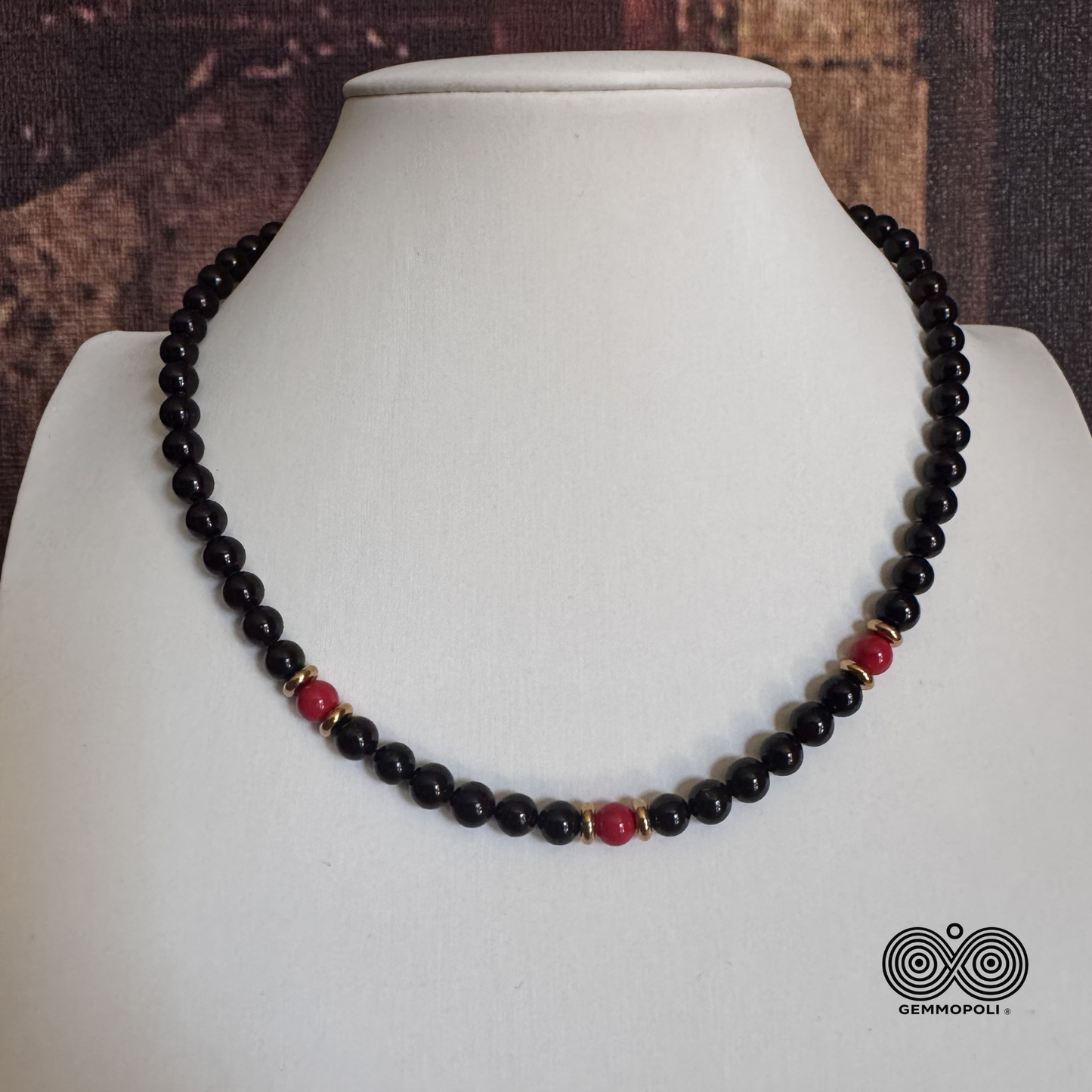 Collana Elegance Easy Madreperla Nera e Rossa 