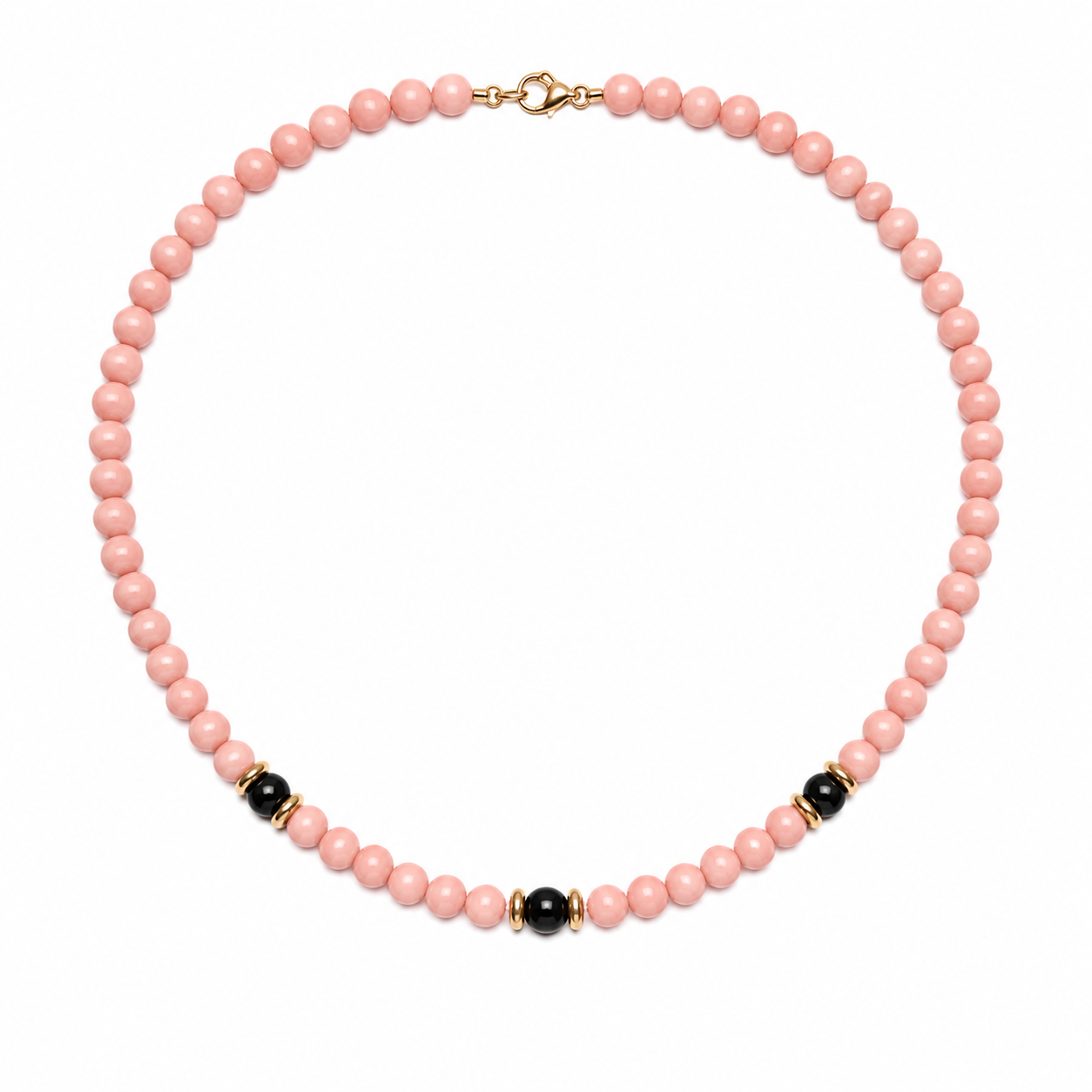 Collana Gemmopoli GA0058 Madreperla Rosa con tre perle Bordeaux 